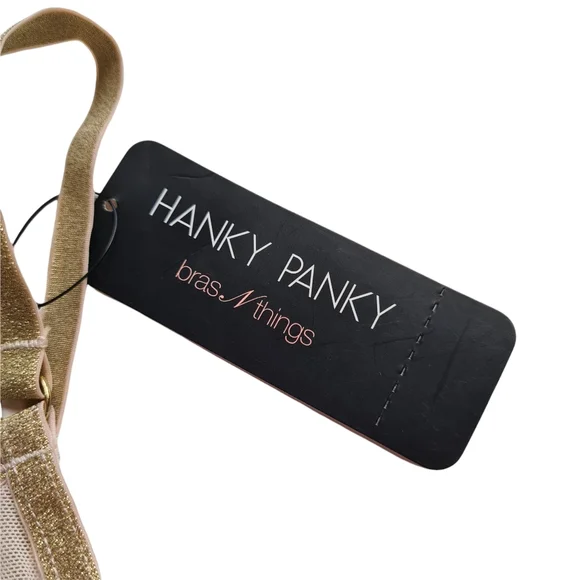 NWT Bras nThings 14 Hanky Panky Light Pink Gold Star Struck Bralet Soft Cup Bra - Picture 2 of 11